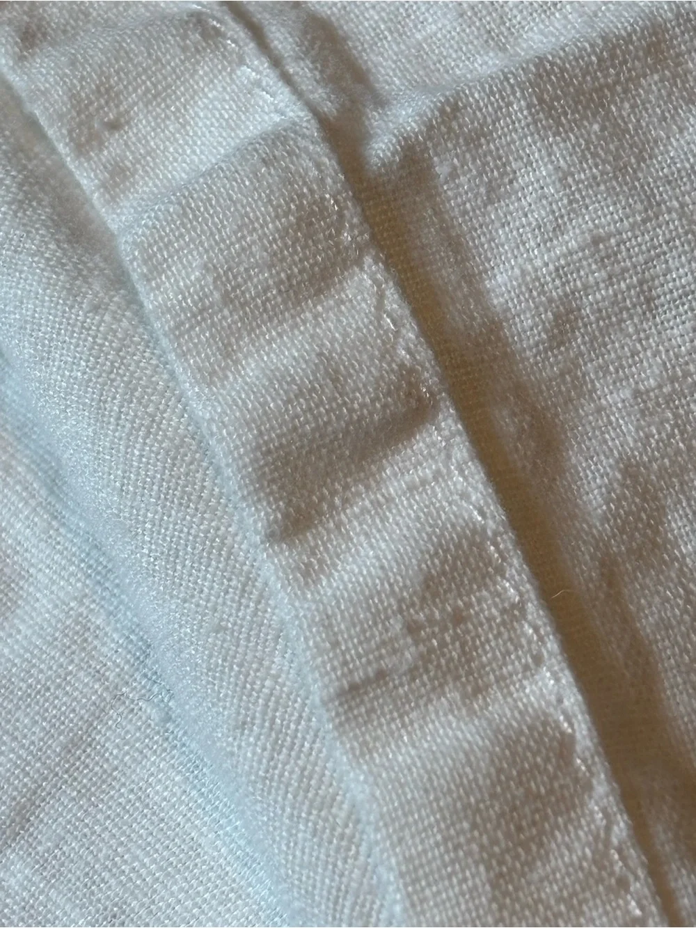 REDUCED FOR FAST SALE! BeaLinen White Linen Bedskirt with 22” drop Natural Linen